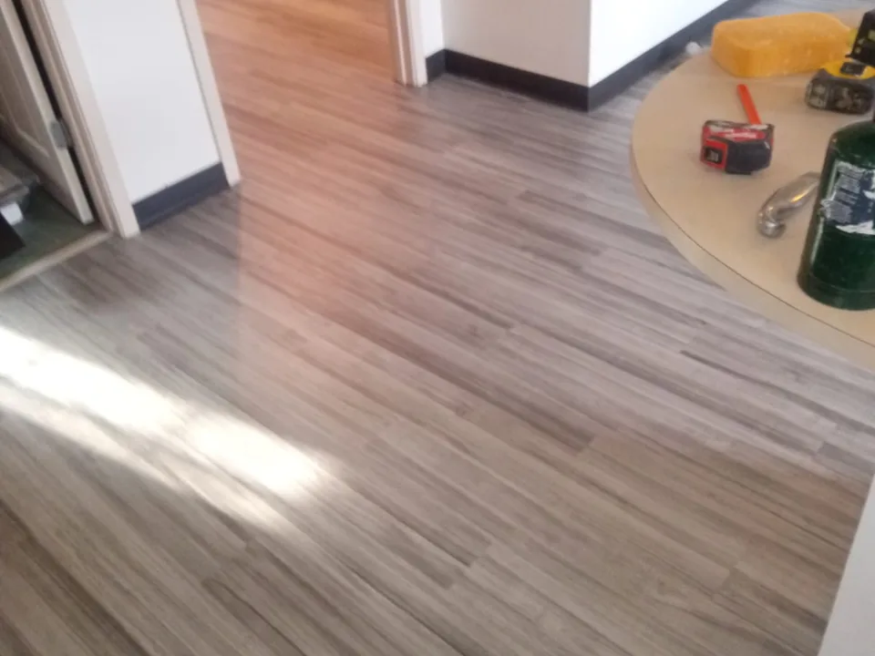 Wood-look LVT office flooring